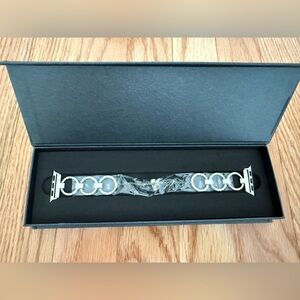 Ridax Nuha Silver Stainless Steel Apple Watch Band with magnetic storage box